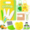 15 PCS Montessori Kitchen Tools, Toddler Knife Set with Wooden Safe Knife, Cutting Board, Crinkle Cutters for Kids