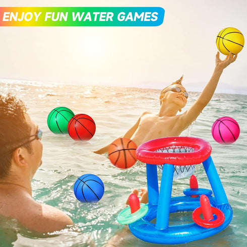 Leitee 30 Pcs Mini Basketballs with Pump 6 Inch Colorful Indoor Outdoor Replacement
