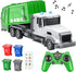 2.4Ghz Remote Control Garbage Truck Toys - 1/24 RC Truck with 4 Trash Cans, 6 Channel Remote Control, Gifts for Boys 3+
