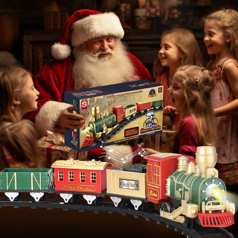 Set 4-8, Electric Train for Kids Ages Complete Toy Train with Lights & Sounds, Train Toys with Cars & Tracks