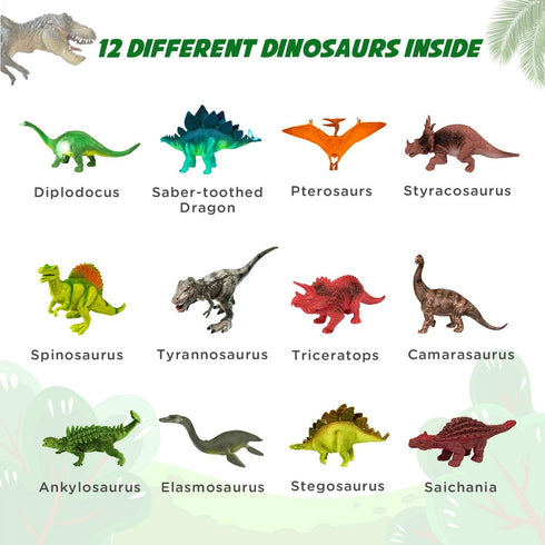 Dig Up Dinosaur Fossil Eggs, Break Open 12 Unique Eggs and Discover 12 Cute Dinosaurs, Easter Digging Toy Gift
