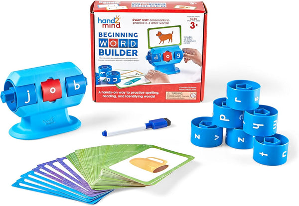 hand2mind Beginning Word Builder, CVC Word Games, Spelling Toys for Kids 3-5, Sight Words Flash Cards, Kindergarten