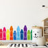 8 Whaline Sheet Crayons Wall Decals Waterproof Watercolor Crayons Wall Stickers Educational Wall Corner Stickers