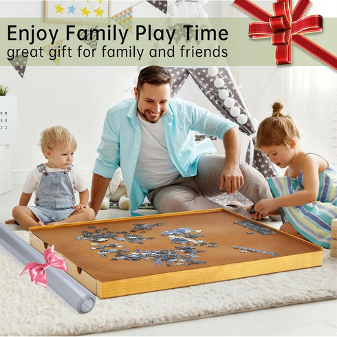 XGKHOM 1500 34"x26" Pieces Puzzle Board Cover Mat, Jigsaw Puzzle Table Cover with Locking Buckles, Transparent