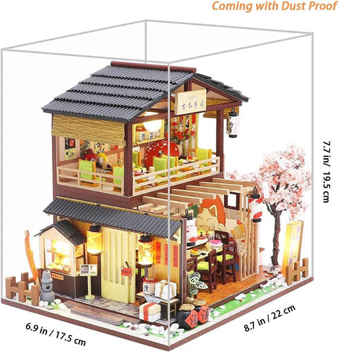DIY Miniature Dollhouse Kit - Tiny House with Furniture, 1:24 Scale Japanese Style Shop