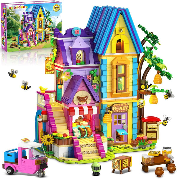HOGOKIDS Girls Friends Baking House Building Toy with LED Light - 1084PCS
