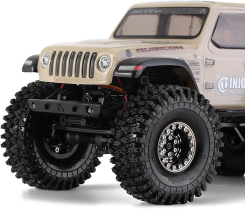 INJORA 1.0 Brass Beadlock Tires Set 4PCS for 1/18 TRX4M 1/24 RC Crawler Car Axial SCX24 Upgrade