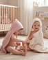 2 Pack, Blissful Diary Muslin Baby Hooded Towel Soft & Absorbent Bath Towel for Baby Girls, Infant Gift, Newborn