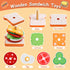 3 4 5 Wooden Sandwich Stacking Toys, Montessori Toys for Toddlers Kitchen Play Food Educational Preschool Learning Toys