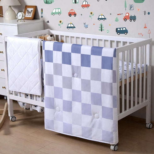 5 Set SmoothNovelty Pcs Cars Theme Baby Crib Bedding Include Checkered Crib Sheets Bed Skirt Comforter Pad Cover Wall