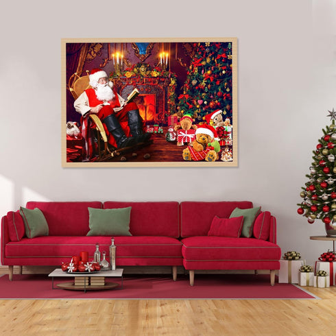 1000 Piece Jigsaw Puzzles for Adults, Santa's Room Christmas Puzzle, Beautiful Holiday Puzzle