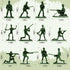 100 Pcs Army Men Toy Soldiers Set Green Army Men 1-1.5 Inches Plastic Mini People Figurines Soldiers Assorted Poses Action Figures for Boys Girls Play Set Gift Model Trains Miniature Scenes