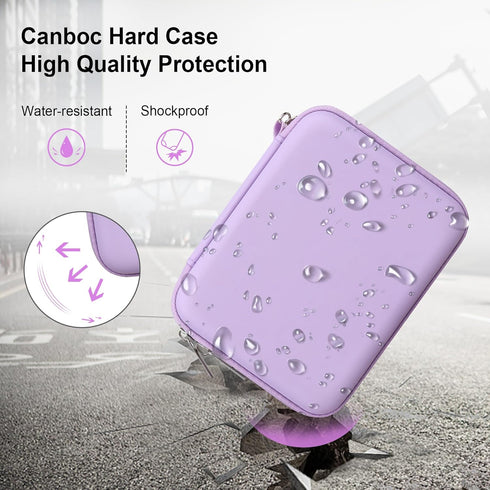 Canboc Carrying Case for Anbernic RG405V Retro Handheld Game Console, Storage Box with Mesh Pocket, Purple