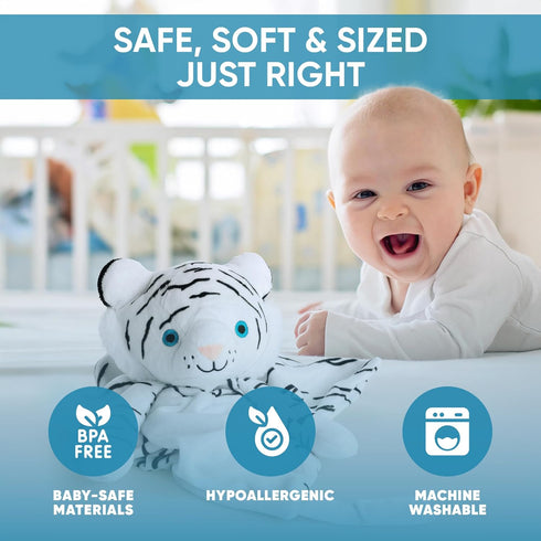 4 1 (0-3 Love By Emi in Baby Lullaby Sleep Soother Toy - Stuffed Animal Sound Machine & Pacifier Holder | Heartbeat