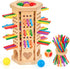 WhimsiPlay Montessori Wooden Board Game, 42-Stick Dice Game, Math Puzzle Toy for Kids