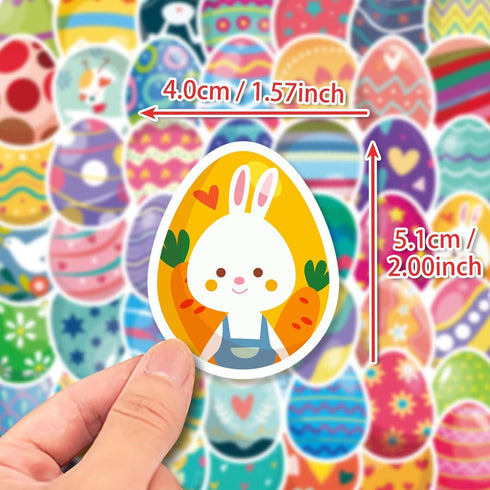 Waxkure 50 Pcs Egg Stickers, Basket Stuffers Basket StuffersDecoration Easter Egg Decoration, Easter Egg StickersEaster