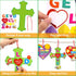 24 Sets John3:16 ceiba tree Religious Sunday School Crafts He is Risen DIY Christian Bible Jesus Scene Stickers Make