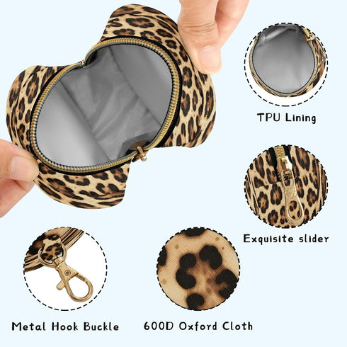 Nesatuwa Cheetah Leopard Print Pacifier Holder Case with Clip Portable Small Travel Pacifier Pouch for Mom Bag Zipper