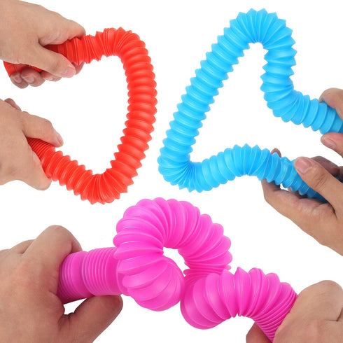 Jumbo Pop Toobs Fidget Toys, 7 Pieces Sensory Toys for Kids and Adults, DIY Decompression for ADHD Autism