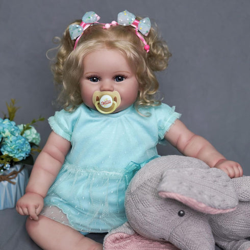 JIZHI Lifelike Reborn Baby Dolls - 20-Inch Realistic Newborn Adorable Playful Dolls with Feeding Kit & Gift Box