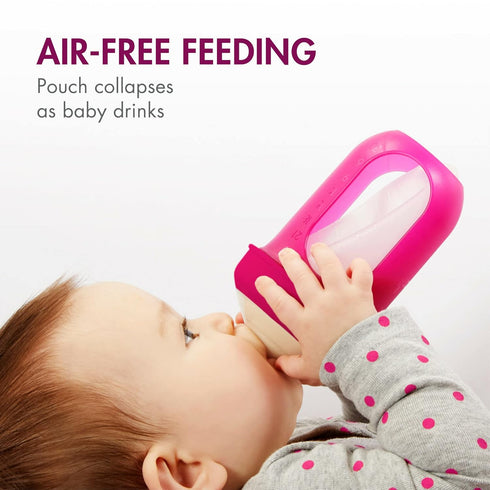8 Oz Boon Nursh Bottles - Silicone Baby Bottles Help Ease Colic Symptoms - Reusable Food-Grade Silicone Pouches