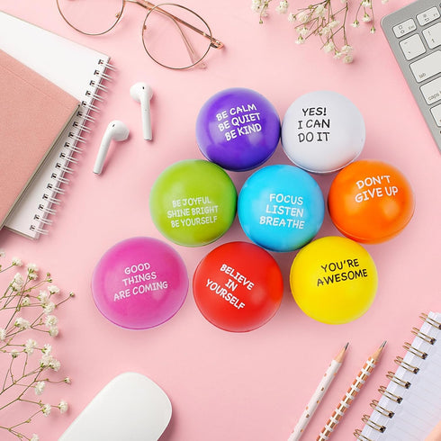8PCS SHQDD Stress Balls for Adults, Foam Stress Relief Toys for Kids & Adults, Bulk Squeeze Balls for Office Relief