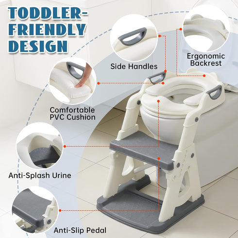 UIABOPZ 2 1 Potty Training Toilet Seat, Stable Potty Training Seat with Step Stool, in Toddler Toilet Seat with Steps