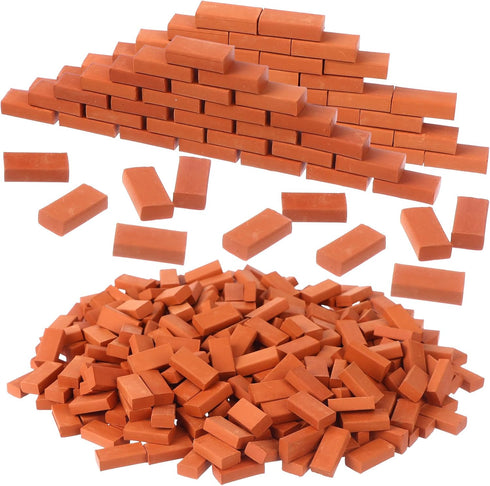 Haiabei 350 Pcs 1/16 Miniature Bricks Brick Building Set, Mini Red B-Rick Stone