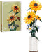 ZONECYTD Sunflower Building Blocks Sets Flower Bouquet with Vase for Adults Teens, Flower