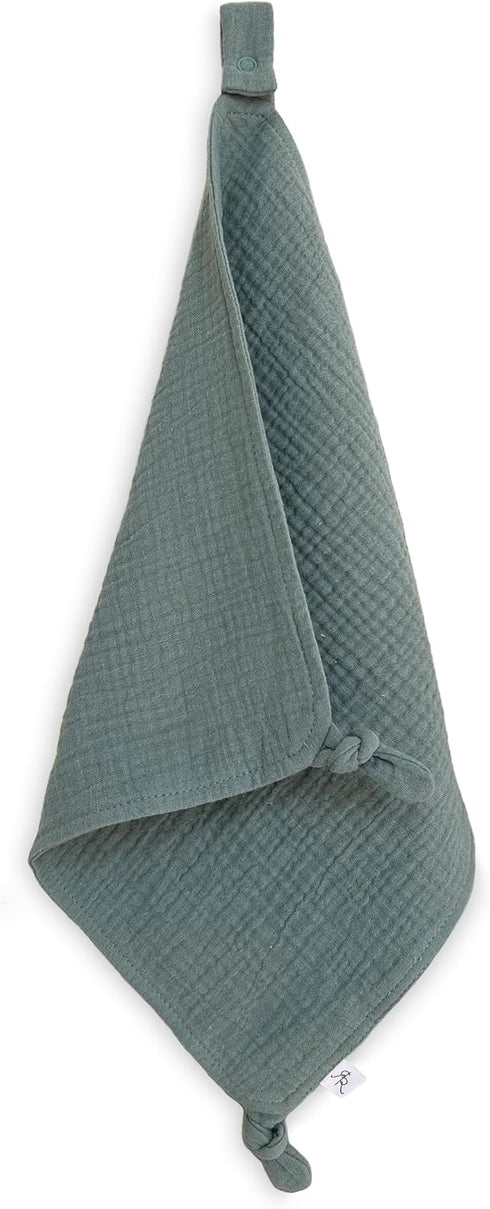Ryan & Rose Cutie Lovey - Soft 100% Organic Cotton Muslin Loveys with Attachable Snap Closure for Newborns (Knot