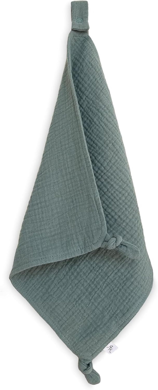 Ryan & Rose Cutie Lovey - Soft 100% Organic Cotton Muslin Loveys with Attachable Snap Closure for Newborns (Knot