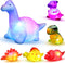 6 Packs Light-Up Floating Dinosaur Bath Toys Set for Baby Toddler, Great Water Bathtub Shower Pool Toy