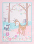 CribMATE 3 Set Set Pieces Pink Animal Nursery Crib Bedding for Girls Quilt/Fitted Sheet/Skirt Baby Girl Embroidery Deer
