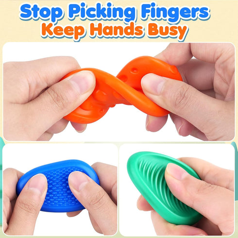 6 Pack Fidget Toys Sensory Stone for Kids: Textured Soft Worry Stone for Autism Kids Calming - Fidget Stress Toys