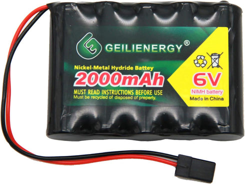 6V 2000mAh NiMH RX Battery Packs with Hitec Connector, Rechargeable for RC Aircrafts