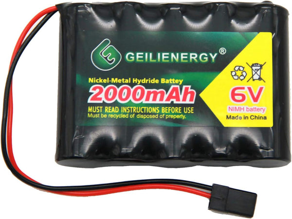 6V 2000mAh NiMH RX Battery Packs with Hitec Connector, Rechargeable for RC Aircrafts