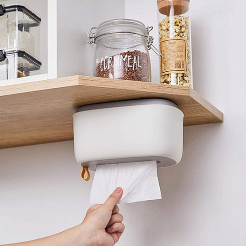 cepignoly 20.2*10.5*13.2cm/7.95*4.13*5.20inch AKOYA Wicker Collection Wet Wipes Dispenser Holder - Wall-Mounted Wet