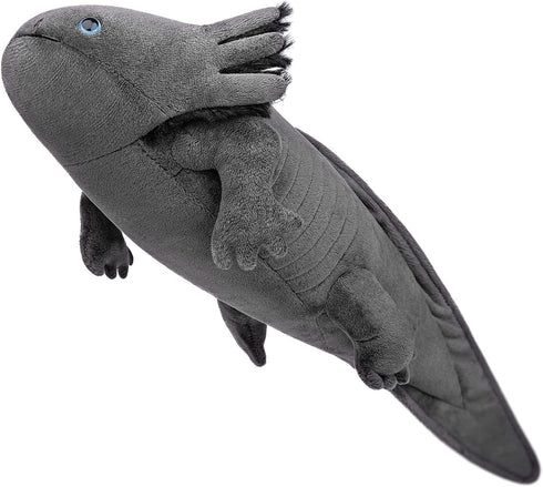 FRANKIEZHOU Realistic Axolotl Plush Toy, 19” Long Grey Lifelike Stuffed Animal, Soft Axolotl Plushie Toys for Kids Gifts