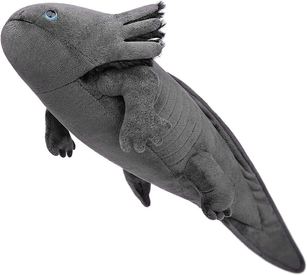 FRANKIEZHOU Realistic Axolotl Plush Toy, 19” Long Grey Lifelike Stuffed Animal, Soft Axolotl Plushie Toys for Kids Gifts