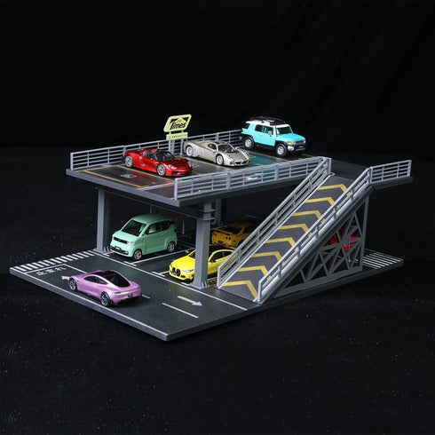 1/64 05+06) Scale Die-cast Model Car Display Case Organizer - Parking Garage Diorama Compatible with Hot Wheels
