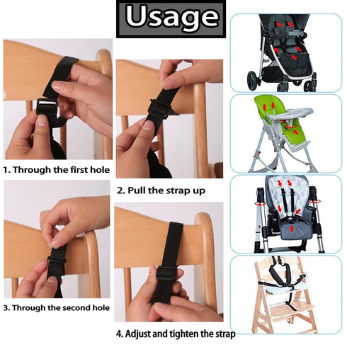 5 Universal Point Harness Strap, Adjustable Harness Belt, Safety Harness Seat Belt for High Chair/Pushchair/Stroller