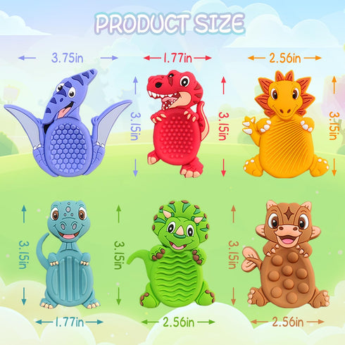 MAHMLOW 24Pack 3 5 7 Dinosaur Sensory Fidget Stress Toys for Kids Classroom, Autism Calming Special Education Must