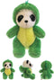 Cute Stuffed Panda Animal, 12 Inch Plush Toy Cosplay as Pink Dinosaur, Soft Panda Plushies for Kids