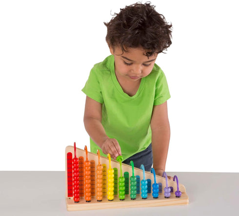 Melissa & Doug Add & Subtract Abacus, Educational Toy with 55 Colorful Beads
