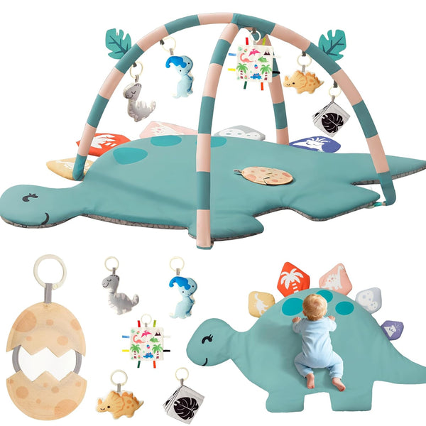 Lavilefora Baby Tummy Time Mat, Oversize Dinosaur Shaped Baby Play Gym Mat with