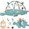 Lavilefora Baby Tummy Time Mat, Oversize Dinosaur Shaped Baby Play Gym Mat with