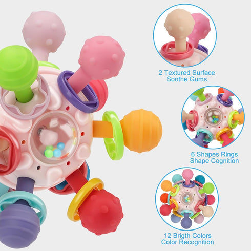 TOHIBEE 0-6 6-12 0 3 6 9 12 18 1 2 Baby Montessori Sensory Toys for Months, Baby Teether Teething Toys for Babies