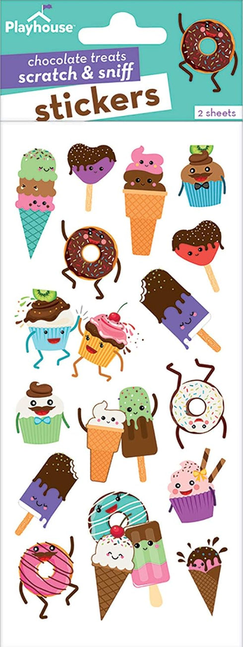 1 Pack Playhouse Sweet Treats Chocolate Scented Scratch & Sniff Sticker Sheets