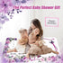 60x40 Inches), Milestone Blanket for Baby Girl (Purple with Photo Aid Frame, Saliva Towel, Erasable Writing Board, Hair