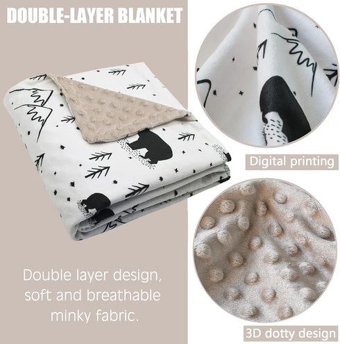Baby Blankets for Boys Girls Soft Minky Blanket for Newborn Infant Toddler Used for Crib Stroller Nursery (Bear) by OWLOWLA